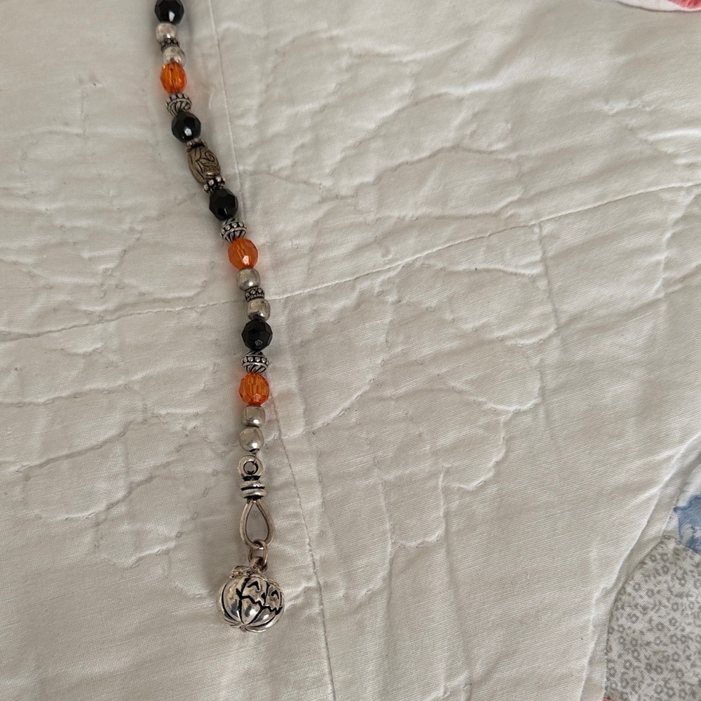 Elegant Black and Orange Beaded Necklace